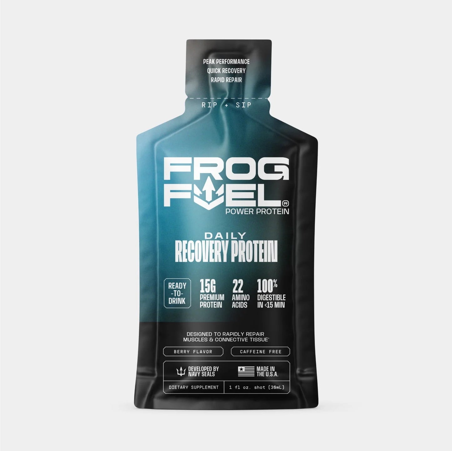 Frog Fuel Power Protein Collagen Protein Shot for Muscle Recovery 24 1oz PACKETS